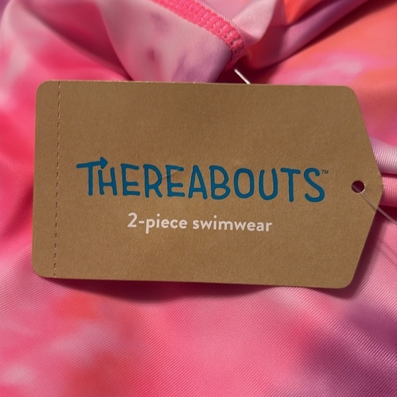 Thereabouts Girls' Pink Tie-Dye Rash Guard 2 Piece Bathing Suit Set - Picture 8 of 11